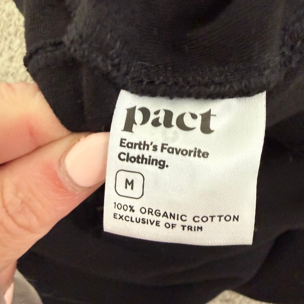 Pact Organic Cotton Black High Rise Split Hem Crop Pants‎ Womens Medium - Picture 5 of 11